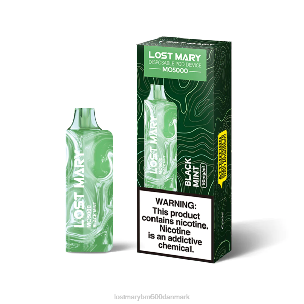 LOST MARY vape pris mistede mary mo5000 ZD209 sort mynte