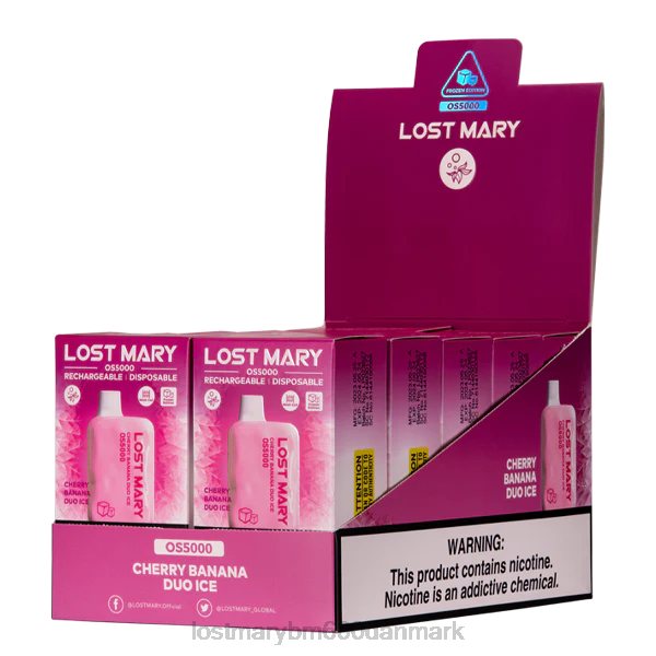 LOST MARY flavors new tabte mary os5000 ZD2020 kirsebær banan duo is