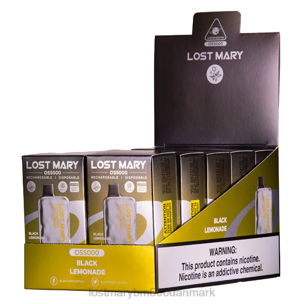 LOST MARY puff mistede mary os5000 glans ZD208 sort limonade
