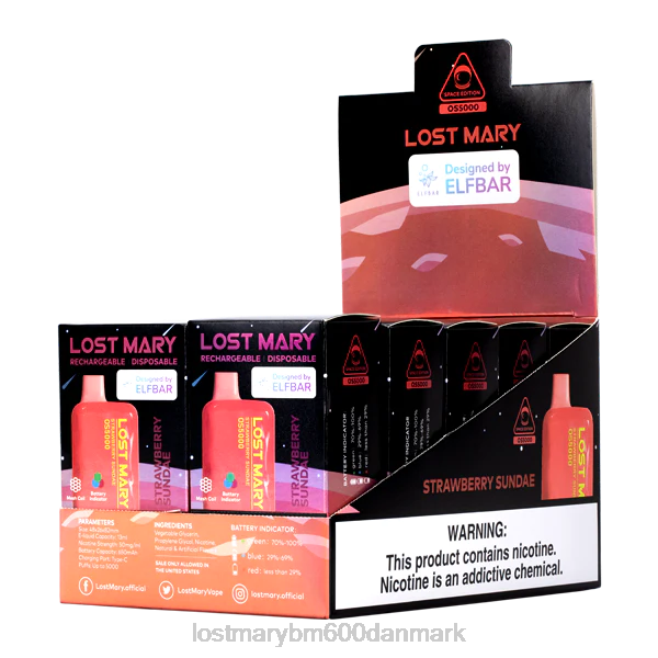 LOST MARY vape danmark tabte mary os5000 ZD2071 jordbær sundae