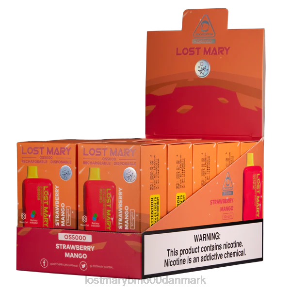 LOST MARY vape pris tabte mary os5000 ZD2069 jordbær mango
