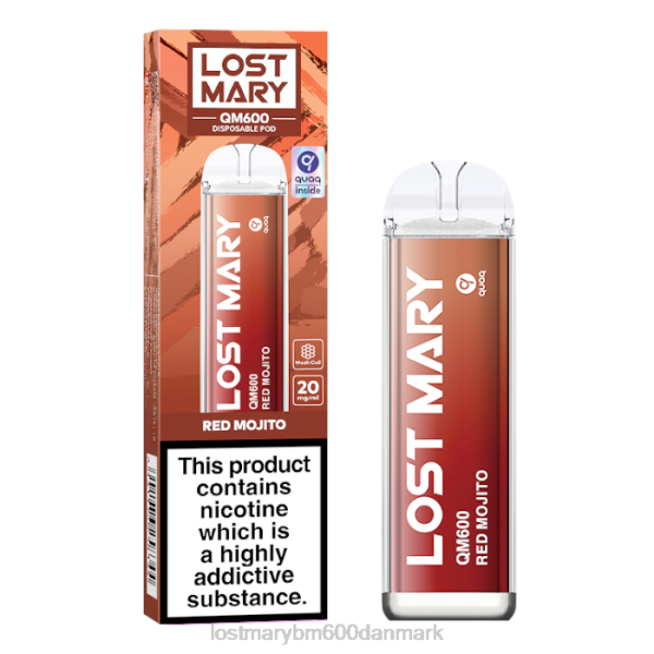 LOST MARY bm616 danmark lost mary qm600 engangsvape ZD20164 rød mojito