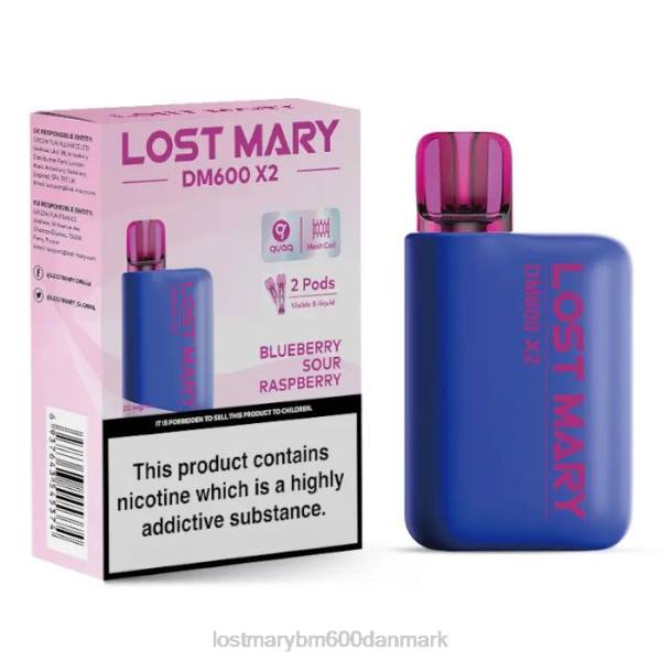 LOST MARY danmark Lost Mary dm600 x2 engangs vape ZD20202 blåbær sur hindbær