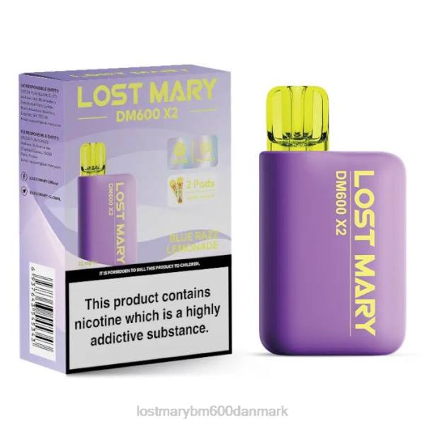 LOST MARY puff Lost Mary dm600 x2 engangs vape ZD20188 blå razz limonade