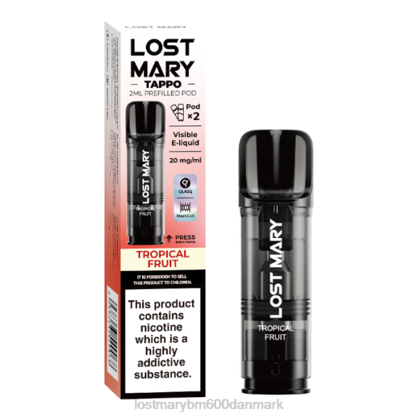 LOST MARY danmark lost mary tappo præfyldte bælg - 20mg - 2pk ZD20182 tropisk frugt