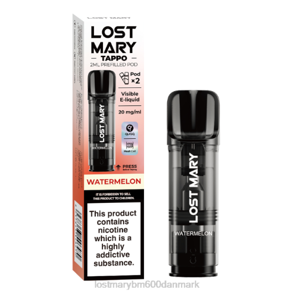 LOST MARY flavors list lost mary tappo præfyldte bælg - 20mg - 2pk ZD20177 vandmelon