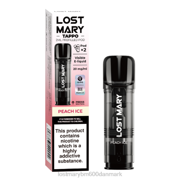 LOST MARY flavors new lost mary tappo præfyldte bælg - 20mg - 2pk ZD20180 fersken is
