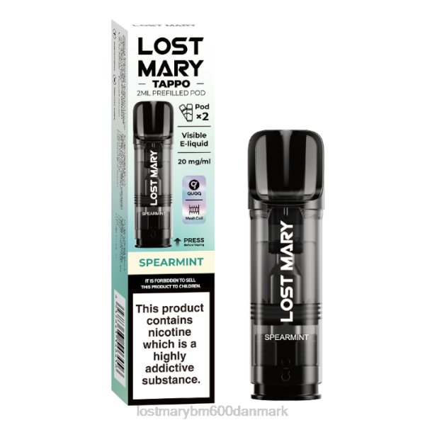 LOST MARY pris lost mary tappo præfyldte bælg - 20mg - 2pk ZD20176 grønmynte